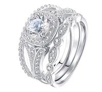 Generisch Bague en silicone pour femme - Strass - Zircon cubique - Géométrie - Strass - Bague de fiançailles - Bague solitaire - 5 à 12 O - Assortiment de bagues en métal, 5, Métal, Pas de pierre