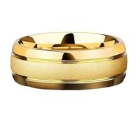 Generisch Bague en tungstène pour hommes et femmes Or Mariage Finition sablée Dôme Edge Tailles 616 (tungstène 13) Racontements (or C)