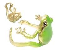 Generisch Bague grenouille feuillage - Matériau métal 2,5 x 2,5 x 2 cm | Bague ouverte grenouille | Bijoux grenouille d'arbre | Bague tendance réglable style animal unisexe accessoire cadeau