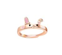 Generisch Bague porte-bagues pour femmes Lapin Doigt ouvert Réglable Bague de fiançailles Bague de promesse Bijoux délicats Anneau de bague pour enfants, taille unique, Alliage de zinc, Aucune pierre
