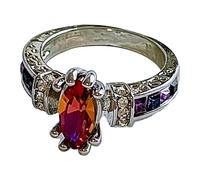Generisch Bague support pour femme, bague de fiançailles pour femme, anniversaire, mariage, bague de promesse, bague en O pour climatisation (blanc, 7)