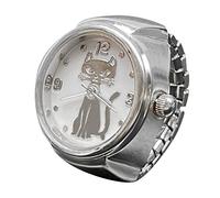 Generisch Bague tampon pour dire le temps, bague de montre, bague ronde grosse, bague réglable en argent, bijoux de montre à la mode, thé de calendula bio, Einheitsgröße, Métal