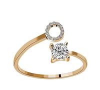 Generisch Bagues bon marché 1 bague strass ensemble zircon ouvert réglable bagues bijoux accessoires cadeaux élégantes bagues diamant pour femmes emballage, taille unique, Métal, Pas de pierre
