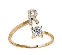 Generisch Bagues bon marché 1 bague strass ensemble zircon ouvert réglable bagues bijoux accessoires cadeaux élégantes bagues diamant pour femmes emballage, taille unique, Métal, Pas de pierre