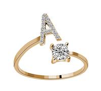 Generisch Bagues bon marché 1 bague strass ensemble zircon ouvert réglable bagues bijoux accessoires cadeaux élégantes bagues diamant pour femmes emballage, taille unique, Métal, Pas de pierre