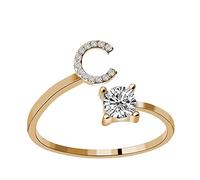 Generisch Bagues bon marché 1 bague strass ensemble zircon ouvert réglable bagues bijoux accessoires cadeaux élégantes bagues diamant pour femmes emballage (C, taille unique)