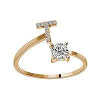 Generisch Bagues bon marché 1 bague strass ensemble zircon ouvert réglable bagues bijoux accessoires cadeaux élégantes bagues diamant pour femmes emballage, taille unique, Métal, Pas de pierre