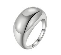 Generisch Bagues carrées Bagues de déclaration Bagues de cheville en plaqué or Empilables Épais pour femmes Doigts Bijoux minimalistes Taille 5 12 Huile de souci, 9, Métal, Pas de pierre précieuse