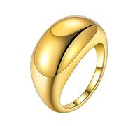 Generisch Bagues carrées Bagues de déclaration Bagues de cheville en plaqué or Empilables Épais pour femmes Doigts Bijoux minimalistes Taille 5 12 Huile de souci, 9, Métal, Pas de pierre précieuse