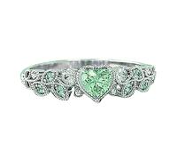 Generisch Bagues Déclaration Simple, Frais, pour Femmes, Bagues Principales Bagues Christ Bagues Femme Argent (Vert, 5)