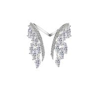 Generisch Bagues et bagues rustiques - Bague et bracelet avec plumes d'ailes étalées - Ensemble de breloques ouvertes et réglables - Cadeau idéal pour les femmes - En plastique, A, Autre