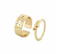 Generisch Bagues Hommes Argent 925 Couple Bague de Couple Dinosaure Creux Anneaux Créatifs Multi-Anneaux Femmes, A, Métal, Pas de pierre précieuse