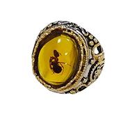 Generisch Bagues Plume Fait à la Main de Luxe Cavités Personnalité Rétro Bijoux de Fiançailles Piercing Anneaux, 8, Métal, Aucune pierre précieuse