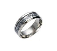 Generisch Bagues pour barre en argent, bague dragon en titane et acier doré, écharpe de portage (argent, taille unique)