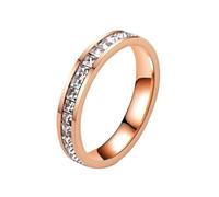 Generisch Bagues Pour Oiseaux Luxe Ne Se décolore Pas De Couleur Or Rose Acier Titane Pleine Unique Carré Bijoux Femme Bagues Pas Cher Argent, G, Métal, Pas de pierre précieuse