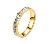Generisch Bagues Pour Oiseaux Luxe Ne Se décolore Pas De Couleur Or Rose Acier Titane Pleine Unique Carré Bijoux Femme Bagues Pas Cher Argent, J, Métal, Pas de pierre précieuse