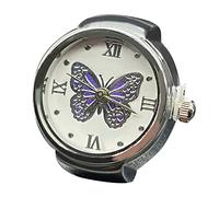 Generisch Bagues rose pour femme pour dire le temps, bague de montre, bague ronde épaisse, bague réglable en argent, bijoux de montre à la mode, bagues pour porte-clés, Einheitsgröße, Métal