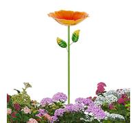 Generisch Bain d'oiseaux, pour une utilisation en extérieur, en acier inoxydable, résistant aux intempéries, en forme de fleur, pour décoration de cour, terrasse, jardin, balcon et extérieur