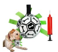 Generisch Balle de football pour chien - Jouet de résistance avec pompe - Ballon pasteur pour chien - Jeu de cour pour animaux de compagnie - Jouet indestructible pour l'intérieur et l'extérieur
