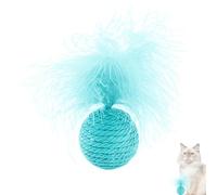 Generisch Balle pour chat avec plume, jouet interactif pour chaton, jouet à plumes pour chat, jouet interactif pour chat avec plumes pour exercices de chat en intérieur et en extérieur