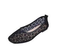 Generisch Ballerines pour femme - Confortables - Respirantes - Chaussures plates en dentelle - Chaussures creuses - Chaussures à enfiler - Chaussures d'été légères - Chaussures de loisirs - Chaussures