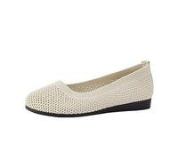 Generisch Ballerines pour femme - Confortables - Slip On - Chaussures antidérapantes - Tricot plat - Chaussures d'été élégantes - Chaussures de danse douces et sportives - 37-42, beige, 41