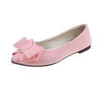 Generisch Ballerines pour femme en daim synthétique avec bout pointu - Chaussures de soirée classiques - Chaussures plates - Couleur unie - Chaussures plates confortables et élégantes, Rose, 41 EU