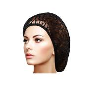 Generisch Balles de tennis de plage - Filet en maille - Cheveux longs - Chapeau de rayonne - Tricot - Filet de sommeil - Crochet - 1 pièce - Filet à cheveux doux - Soins des cheveux pour femme, Noir