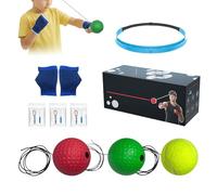 Generisch Ballon de réflexe de boxe avec bandeau pour réaction de frappe et | Ballon de réflexe de boxe avec bandeau en silicone pour les amateurs de sport, hommes, femmes, débutants, salon, voyage