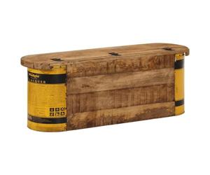 Generisch Banc avec espace de rangement en bois vieilli massif 120 x 30 x | Buffet, banc de couloir, banc de rangement, bois massif, bois de teck, bois de mangue, bois de pin, hêtre, pièce unique