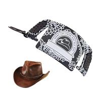 Generisch Bandeau de chapeau de cowboy pour chapeaux occidentaux - Clip réglable pour fixation et fixation de voyage - Clip de chapeau rétro - Pour voyage, bagages, hommes, femmes, filles, décoration