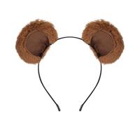 Generisch Bandeau marron avec oreilles d'ours - Mignon et moelleux - Pour cosplay, femme - Marron - Accessoire de costume pour fête, fête, séance photo (A)