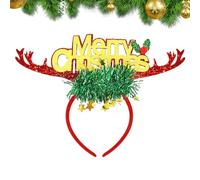 Generisch Bandeaux de Noël - Serre-tête LED avec bois d'élan et cloches - Serre-tête amusant de Noël pour femmes, fête, séance photo, costume et décoration festive