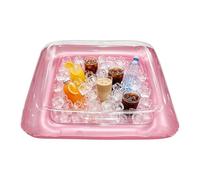 Generisch Bar gonflable - Grand plateau flottant carré portable avec bouchon de vidange, refroidisseur de buffet gonflable - pour fêtes à la piscine, jardin, terrasse, bière, boissons, collations