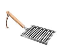 Generisch - Barbecue avec poignée en bois et structure portable, rouleau de barbecue à saucisses, pour pique-nique, extérieur, camping, parking, fêtes, barbecue, cuisine, maison et buffet