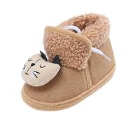 Generisch Barboteuse Chaussures Semelle Souple Bottines Bottes de Neige Chaussures Confortables pour Bébé Enfant Réchauffement et Chaussures de Mode Chaussures de Mariage Chaussures Femme Plat, marron