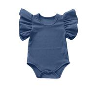 Generisch Barboteuse pour nouveau-né avec volants pour bébé, une pièce douce pour le quotidien, vêtements mignons avec fermeture à boutons, tenues confortables pour nouveau-nés et tout-petits, Marine