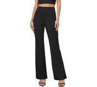 Generisch Barely Bootcut Pantalon de costume pour femme - Pantalon de travail décontracté pour le travail, Noir , S