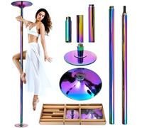 Generisch Barre de danse, pole dancing pole, barres d'exercices réglables de 45 mm avec base, modes changeants et statiques, équipement de danse pour chambre à coucher, salle de sport, club, maison