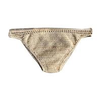 Generisch Bas de bikini pour femme au look crochet - Bas de bikini brésilien - Slip de bikini tendance de style bohème pour la plage et l'été, Style_b04 kaki, S