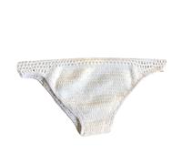 Generisch Bas de bikini pour femme au look crochet - Bas de bikini brésilien - Slip de bikini tendance de style bohème pour la plage et l'été, Style_b07 blanc, S