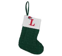 Generisch Bas de sapin de Noël, chaussettes de Noël avec initiales, ornements de Noël avec 26 initiales, sac à biscuits saisonnier, bonbons au chocolat, festifs pour cheminée, mur