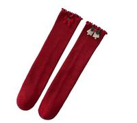 Generisch Bas Hommes Hiver Chaud Noël Noeud Rouge Solide Bell Stockings Enfants Mid Tube Bas Autofixants Aspect Résille, a, taille unique