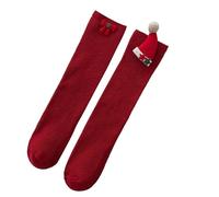 Generisch Bas Hommes Hiver Chaud Noël Noeud Rouge Solide Bell Stockings Enfants Mid Tube Bas Autofixants Aspect Résille, f, taille unique