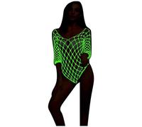 Generisch Bas résille sexy phosphorescents pour femme Halloween Lingerie Nuit en nylon extensible Collants transparents Party Cosplay Accessoires de costume, Rose, taille unique