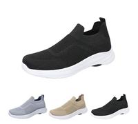 Generisch Baskets à enfiler pour homme - Sans lacets - Été - Largeur H - Pieds larges - Confortables - Chaussures de course légères et respirantes - Mousse à mémoire de forme - Chaussures de loisirs