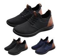 Generisch Baskets à lacets pour homme - Larges chaussures de course sur route - Chaussures de course à enfiler confortables en mousse à mémoire de forme - Respirantes et légères - Chaussures de