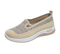 Generisch Baskets antidérapantes pour femme - Respirantes - Légères - Pour l'extérieur, le tennis, la marche, le fitness, le jogging, les loisirs, beige, 41 EU