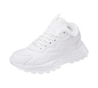 Generisch Baskets confortables pour femme avec doublure en polaire chaude pour les loisirs, les activités de plein air et la course à pied, Blanc., 40 EU 3X-Étroit