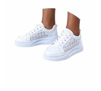 Generisch Baskets en dentelle pour femme, respirantes, en maille florale, en cuir verni, chaussures de loisirs, chaussures de marche, chaussures de jogging, chaussures de course, chaussures de route